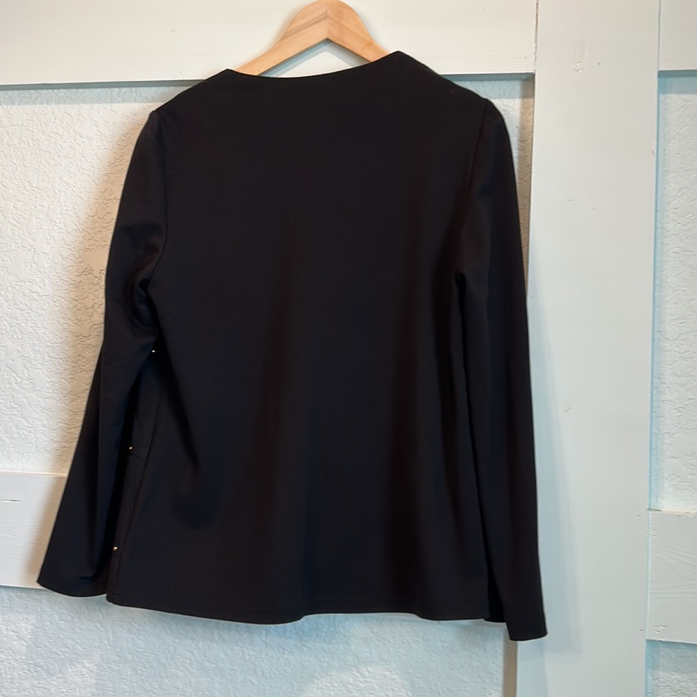 Gold studded deep black jacket by JM collection, size S - Picture 4 of 4